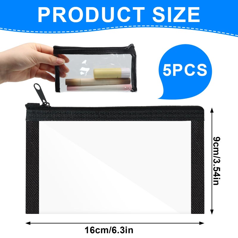 Bcautay 5 Pcs Small Clear Makeup Pouches Mini Clear Zipper Bag Waterproof Cosmetic Bag for Daily or Travel to Keep Small Items - Image 2
